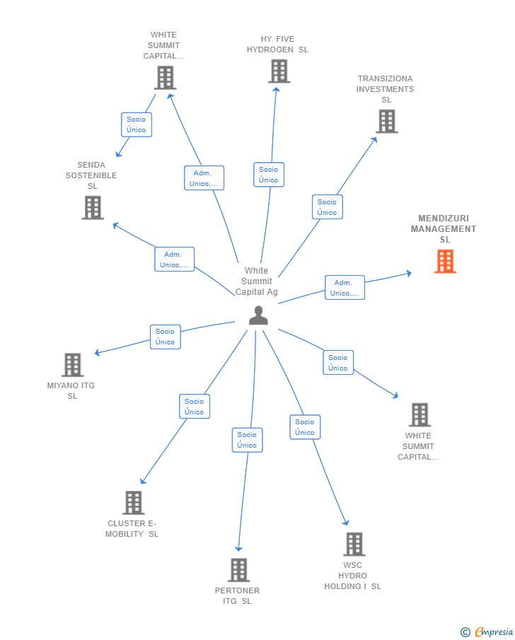 Vinculaciones societarias de MENDIZURI MANAGEMENT SL