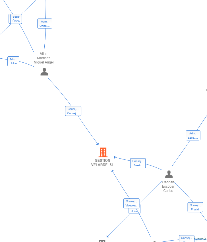 Vinculaciones societarias de GESTION VELARDE SL