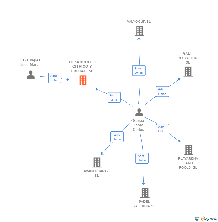 Vinculaciones societarias de DESARROLLO CITRICO Y FRUTAL SL