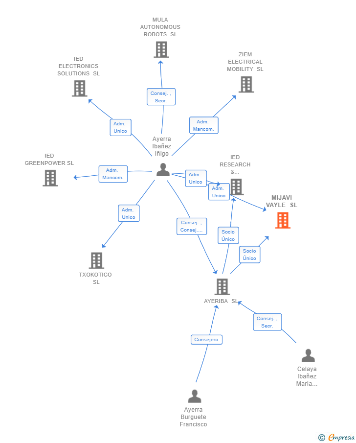 Vinculaciones societarias de MIJAVI VAYLE SL