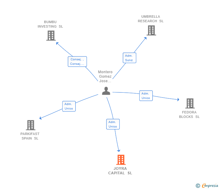 Vinculaciones societarias de JOYRA CAPITAL SL
