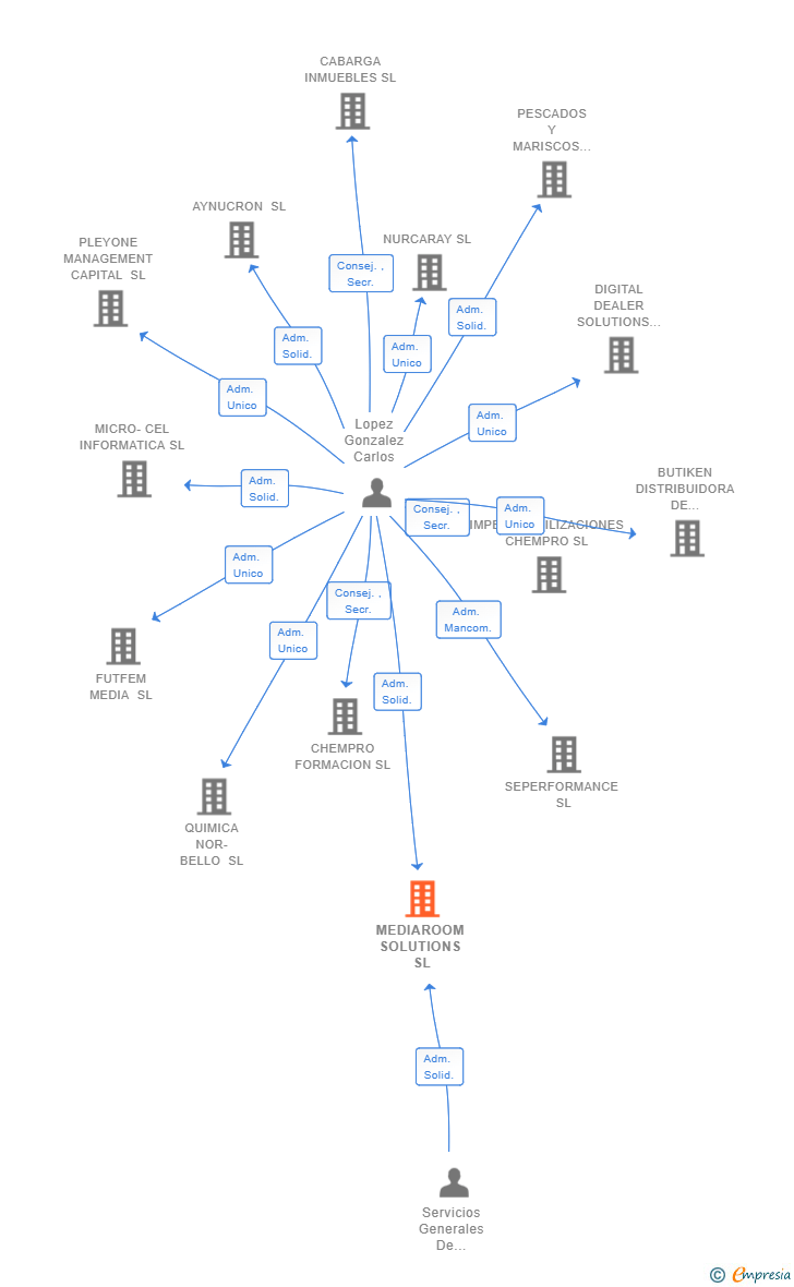 Vinculaciones societarias de MEDIAROOM SOLUTIONS SL