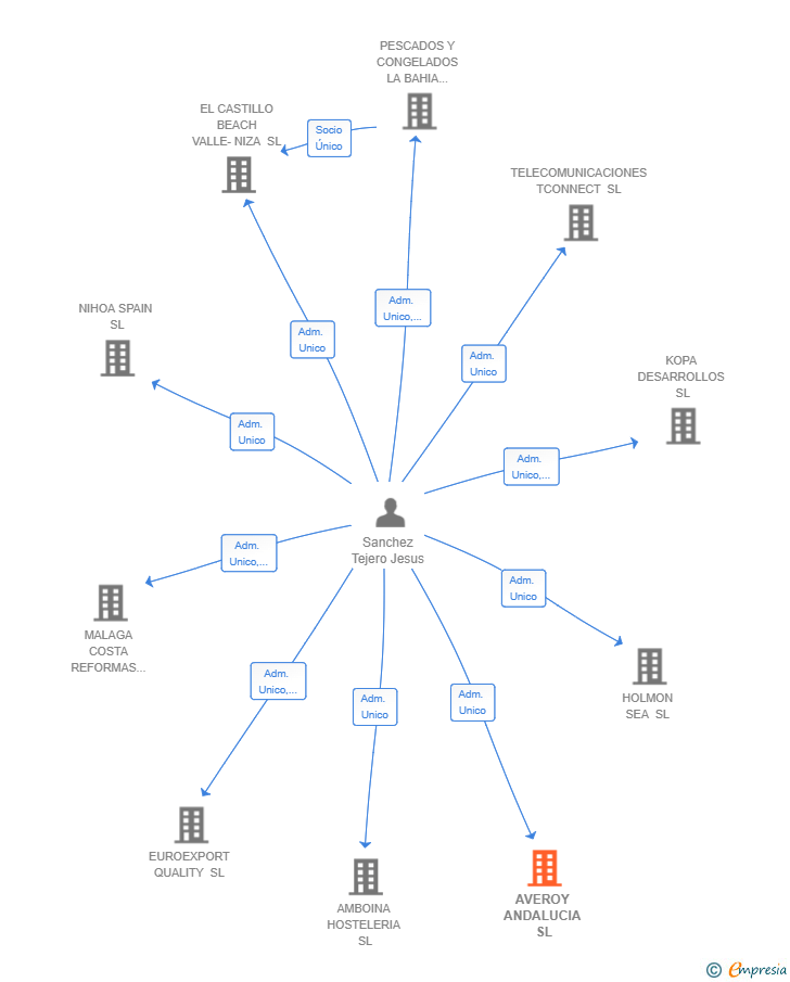 Vinculaciones societarias de AVEROY ANDALUCIA SL