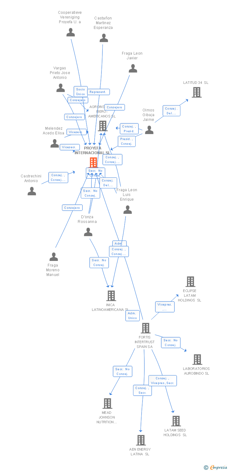 Vinculaciones societarias de PROYEFA INTERNACIONAL SL