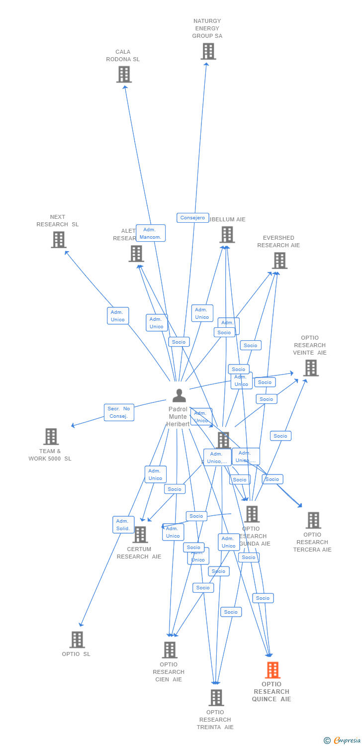 Vinculaciones societarias de OPTIO RESEARCH QUINCE AIE