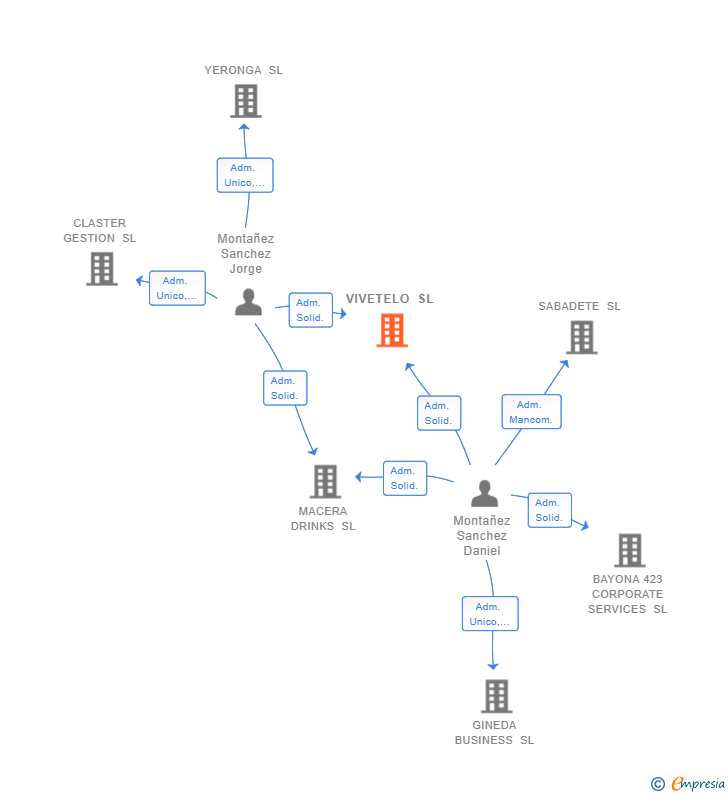 Vinculaciones societarias de VIVETELO SL