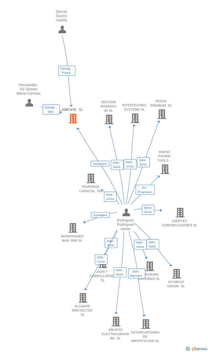 Vinculaciones societarias de AMOVIR SL