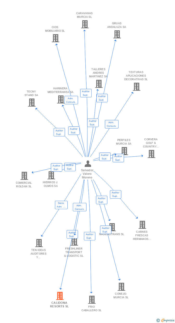 Vinculaciones societarias de CALIDONA RESORTS SL
