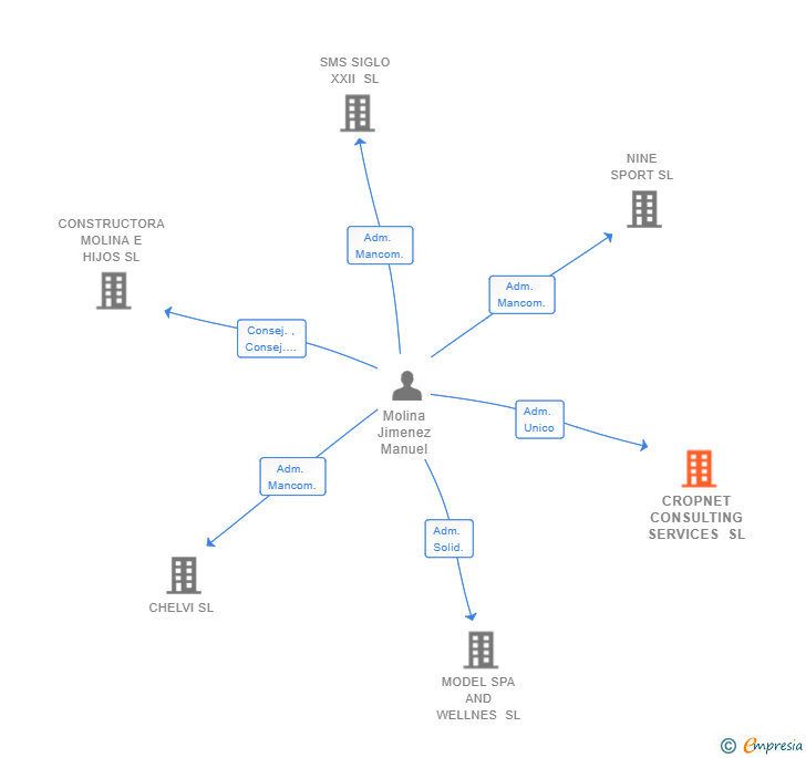 Vinculaciones societarias de CROPNET CONSULTING SERVICES SL