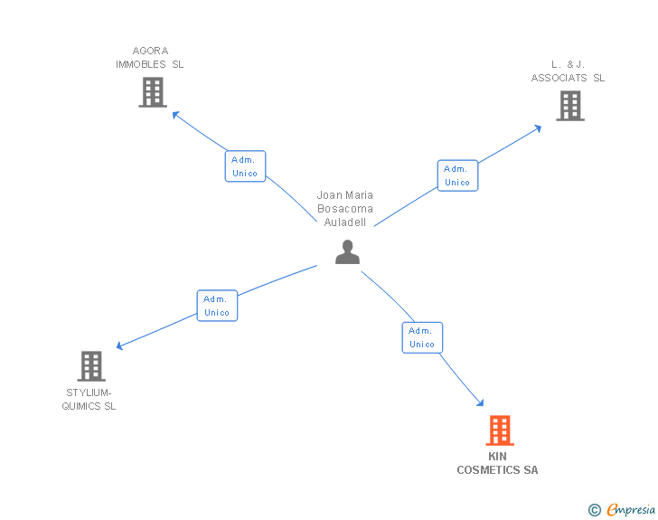 Vinculaciones societarias de KIN COSMETICS SA