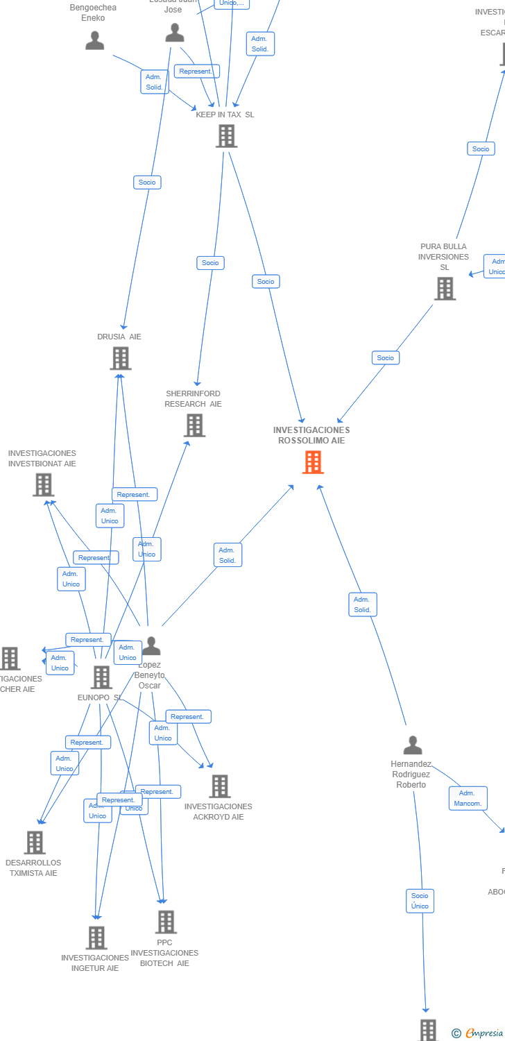 Vinculaciones societarias de INVESTIGACIONES ROSSOLIMO AIE