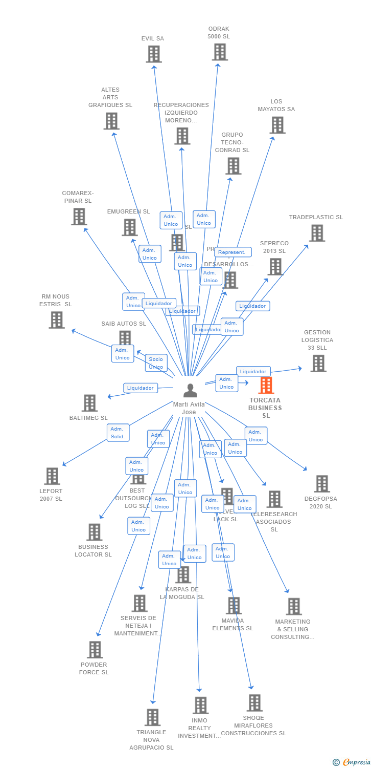 Vinculaciones societarias de TORCATA BUSINESS SL
