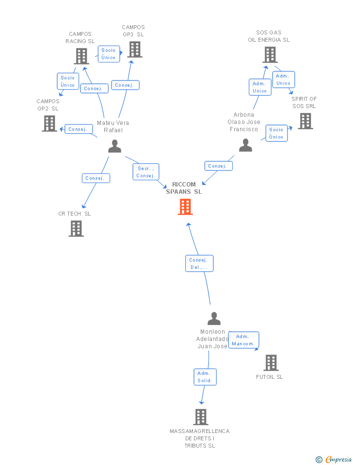 Vinculaciones societarias de RICCOM SPAANS SL