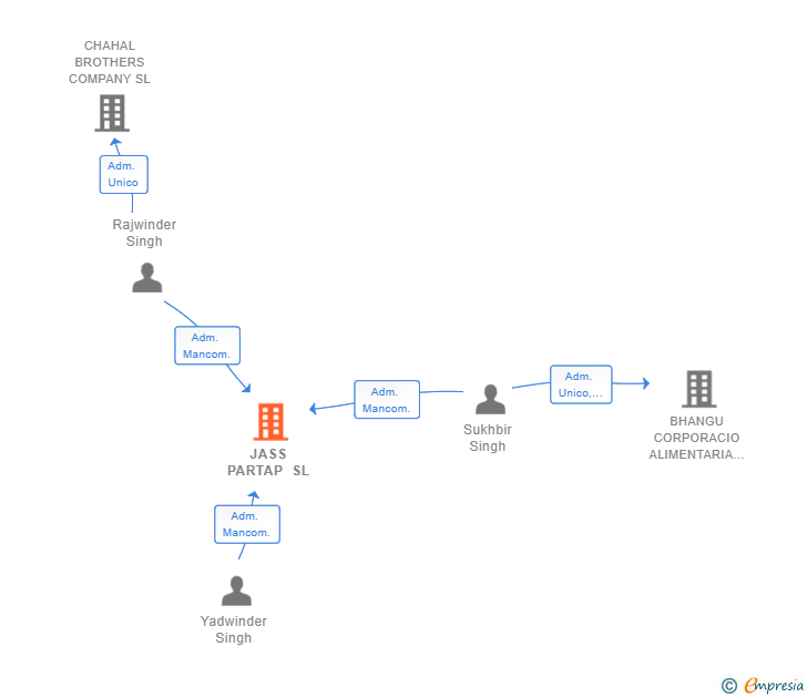 Vinculaciones societarias de JASS PARTAP SL