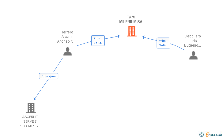 Vinculaciones societarias de TAM MILENIUM SA