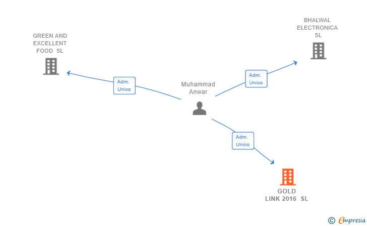 Vinculaciones societarias de GOLD LINK 2016 SL