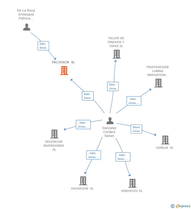 Vinculaciones societarias de PACHISEN SL