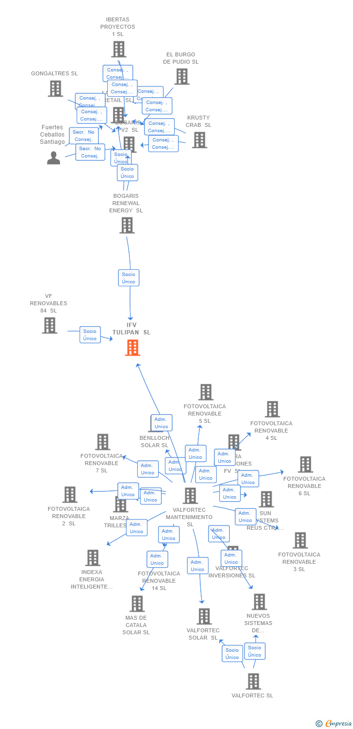 Vinculaciones societarias de IFV TULIPAN SL