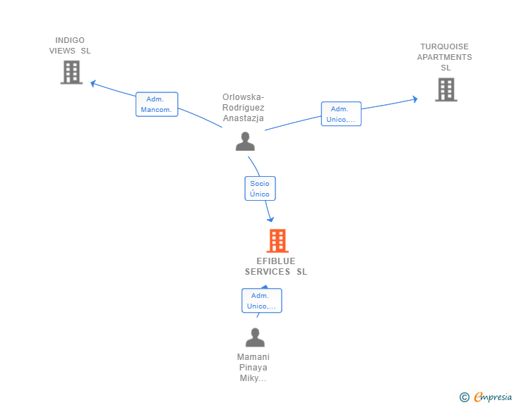 Vinculaciones societarias de EFIBLUE SERVICES SL