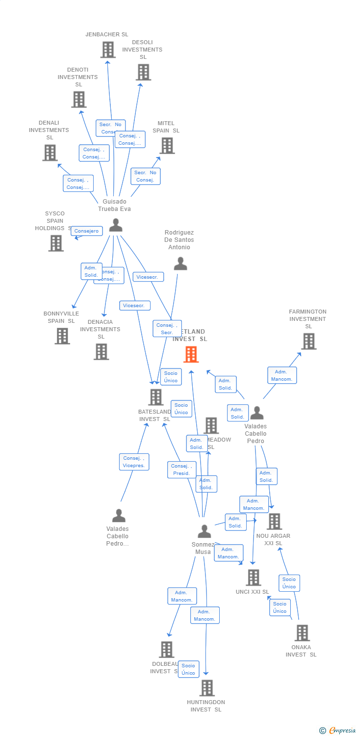 Vinculaciones societarias de HETLAND INVEST SL