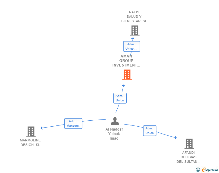 Vinculaciones societarias de AMAN GROUP INVESTMENT & PROJECTS SL