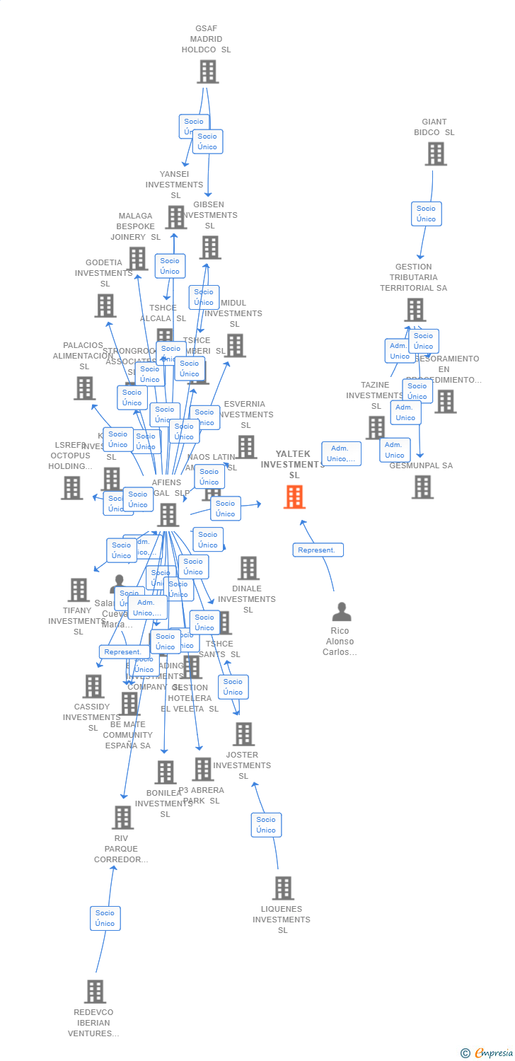 Vinculaciones societarias de YALTEK INVESTMENTS SL