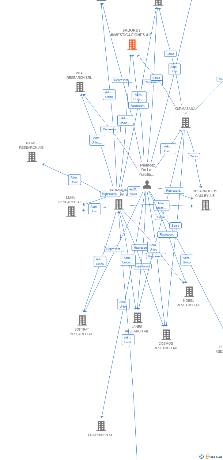 Vinculaciones societarias de SABONDY INVESTIGACIONES AIE