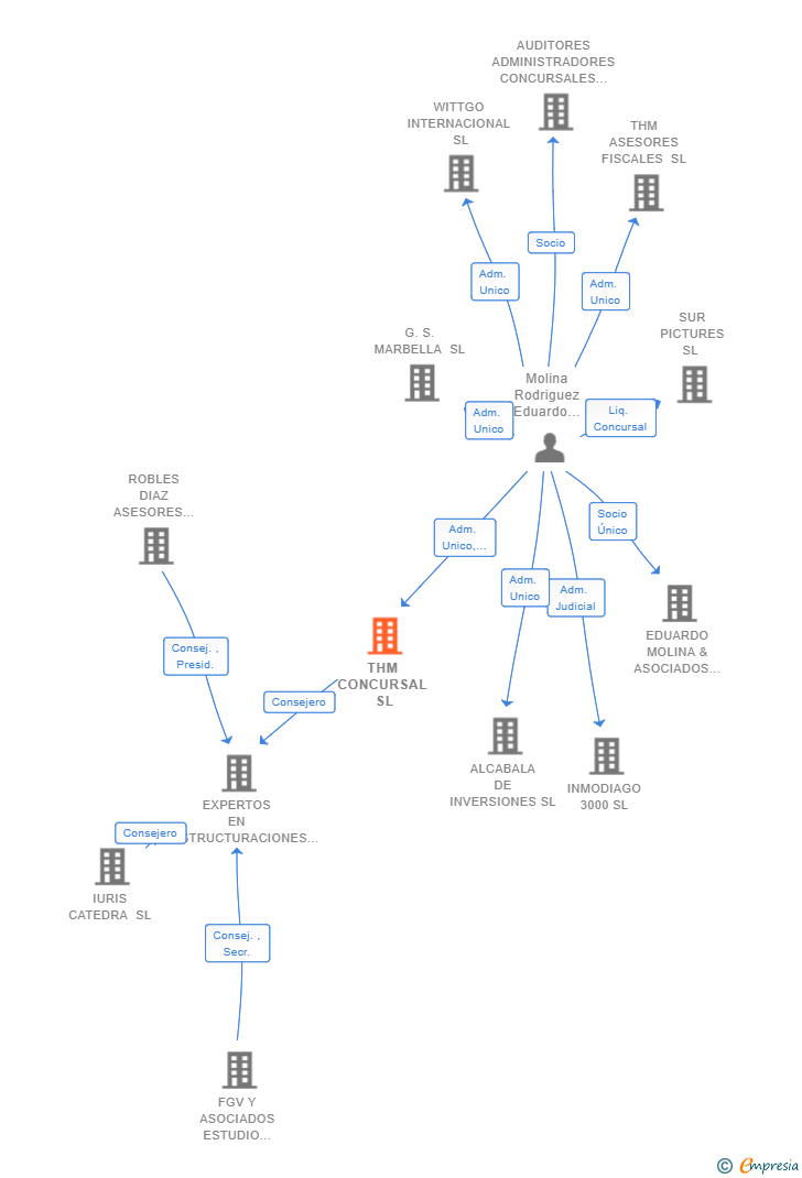 Vinculaciones societarias de THM CONCURSAL SL