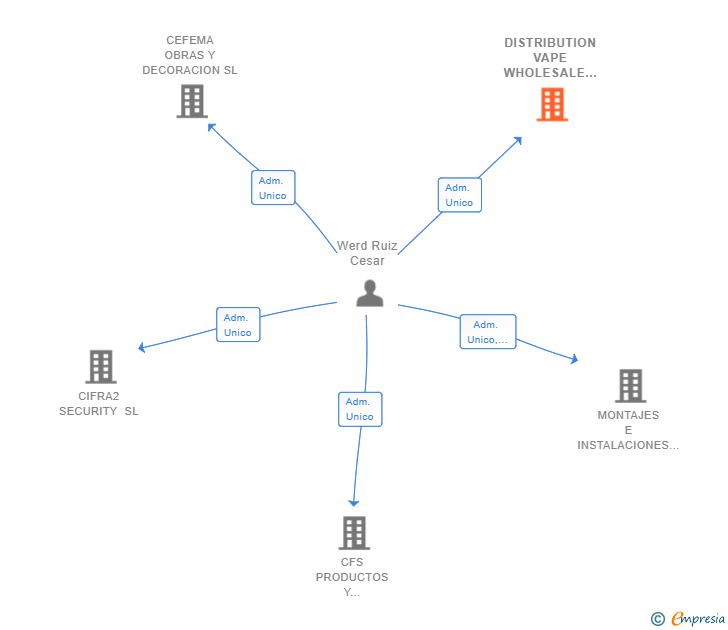Vinculaciones societarias de DISTRIBUTION VAPE WHOLESALE SL