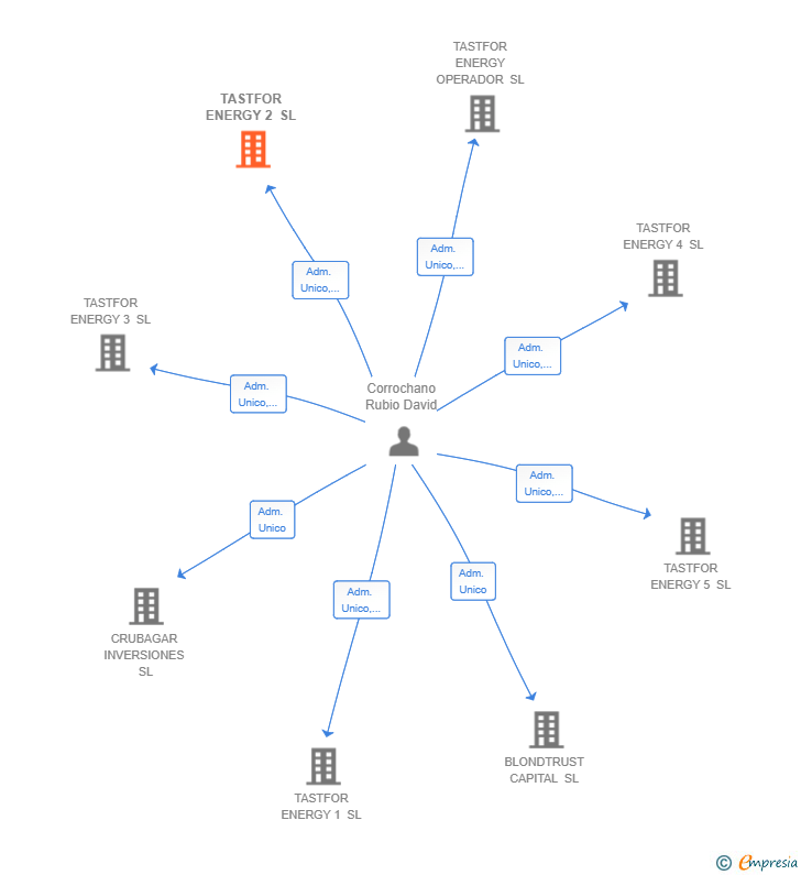 Vinculaciones societarias de TASTFOR ENERGY 2 SL