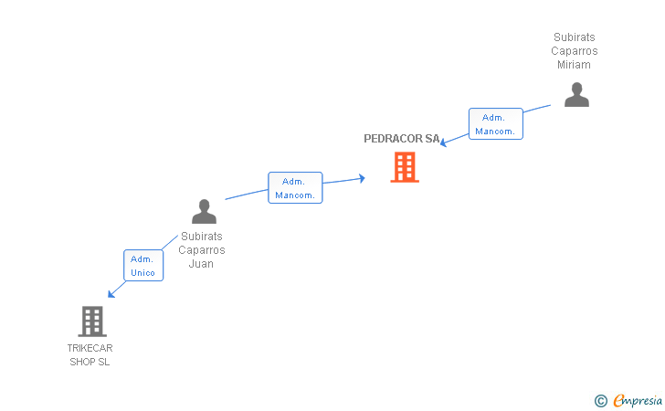 Vinculaciones societarias de PEDRACOR SA