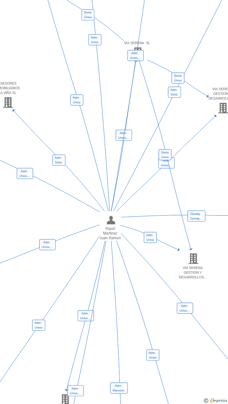 Vinculaciones societarias de VIA SERENA DESARROLLOS INMOBILIARIOS SL