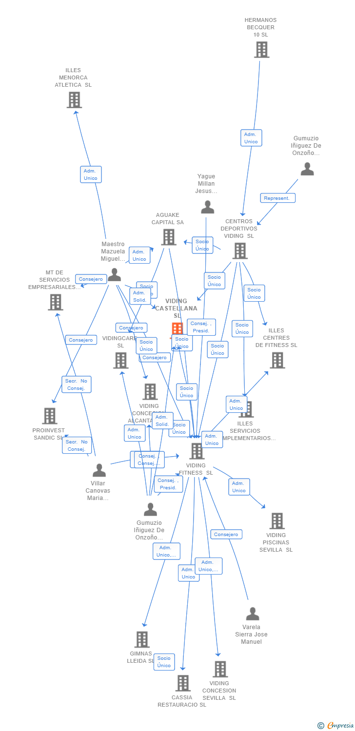 Vinculaciones societarias de VIDING CASTELLANA SL