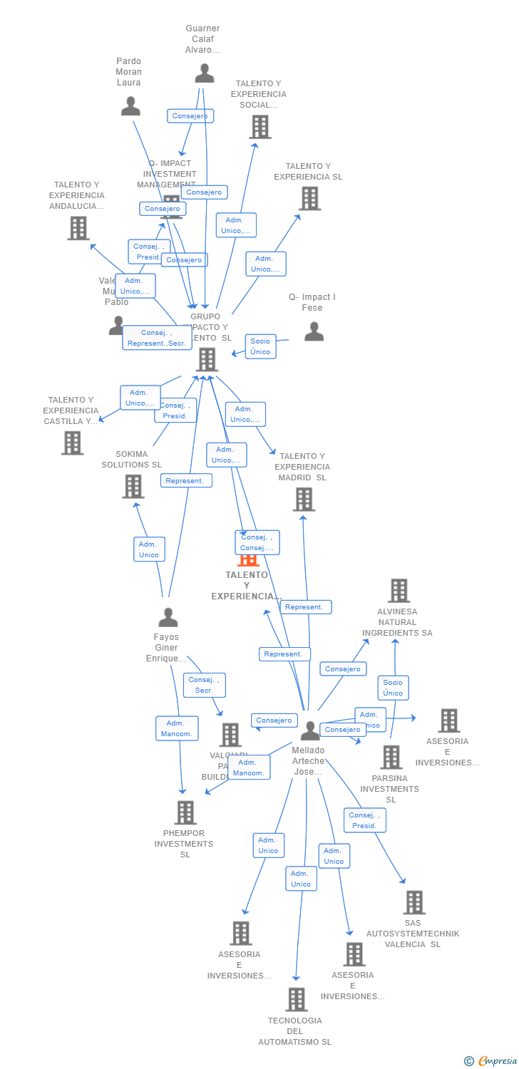 Vinculaciones societarias de TALENTO Y EXPERIENCIA CASTILLA LA MANCHA SL
