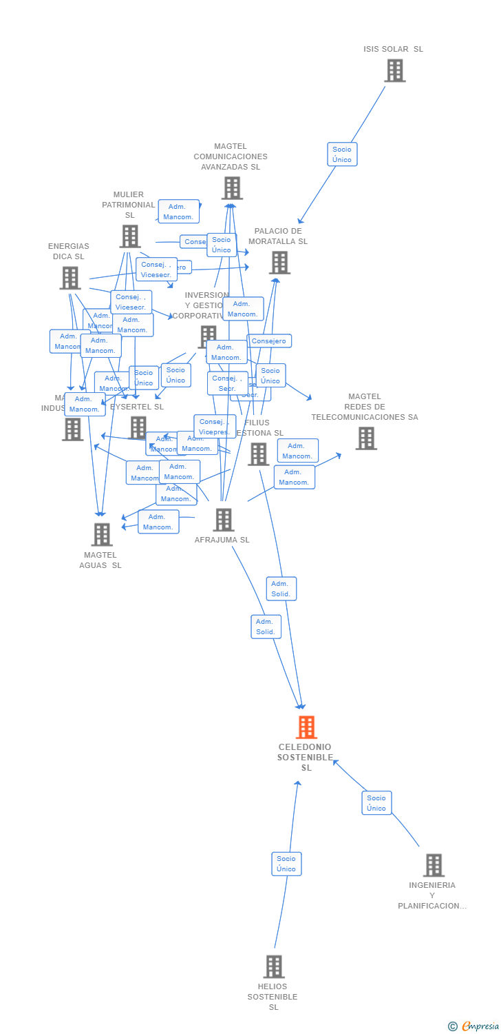 Vinculaciones societarias de CELEDONIO SOSTENIBLE SL