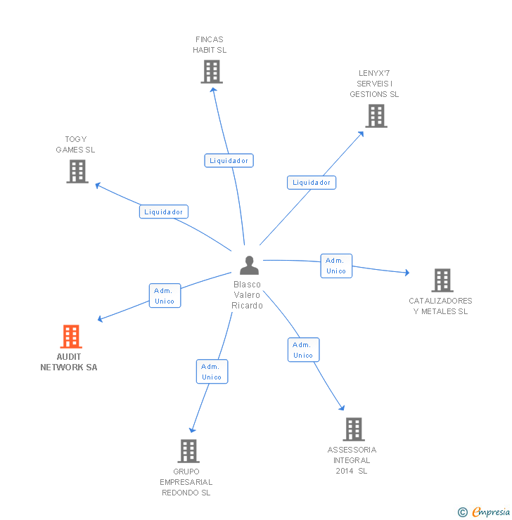 Vinculaciones societarias de AUDIT NETWORK SA