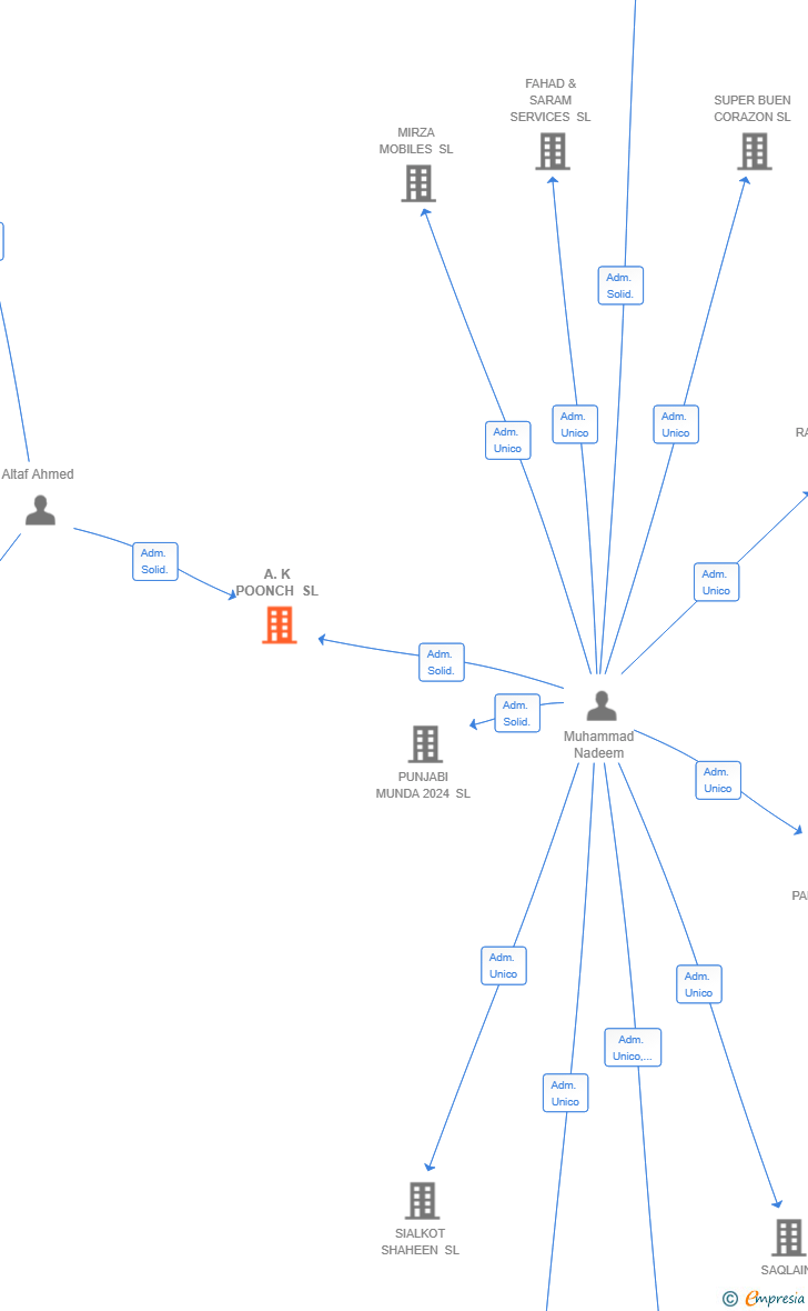 Vinculaciones societarias de A.K POONCH SL