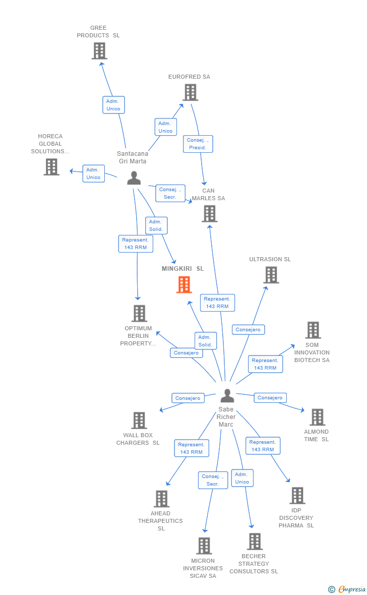 Vinculaciones societarias de MINGKIRI SL