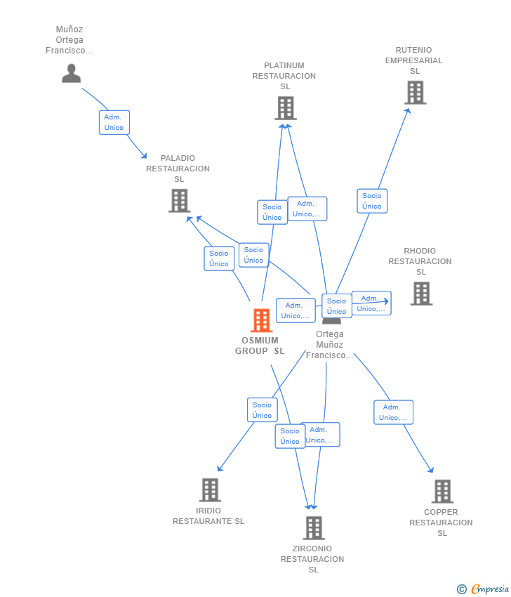Vinculaciones societarias de OSMIUM GROUP SL