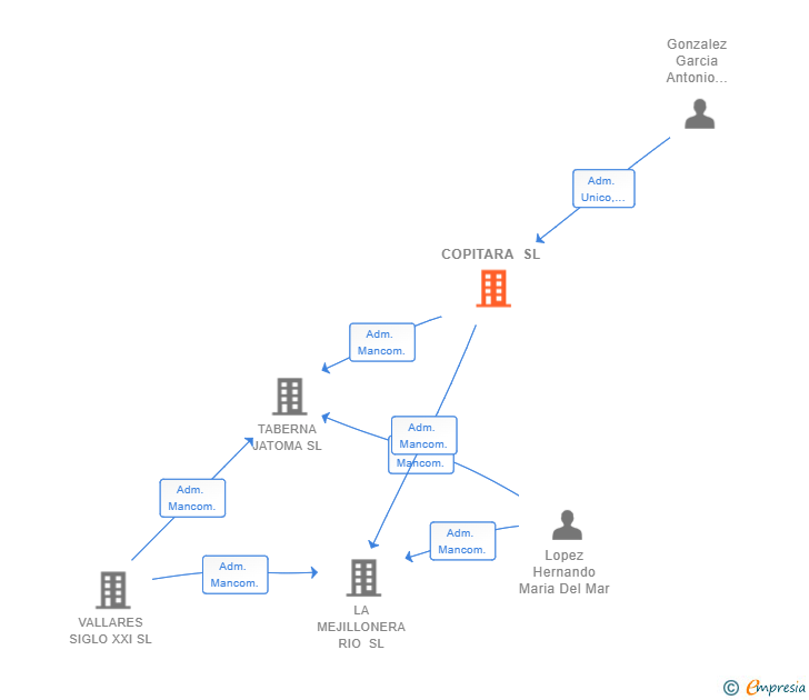 Vinculaciones societarias de COPITARA SL