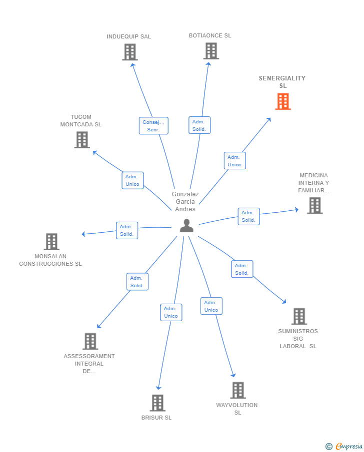 Vinculaciones societarias de SENERGIALITY SL