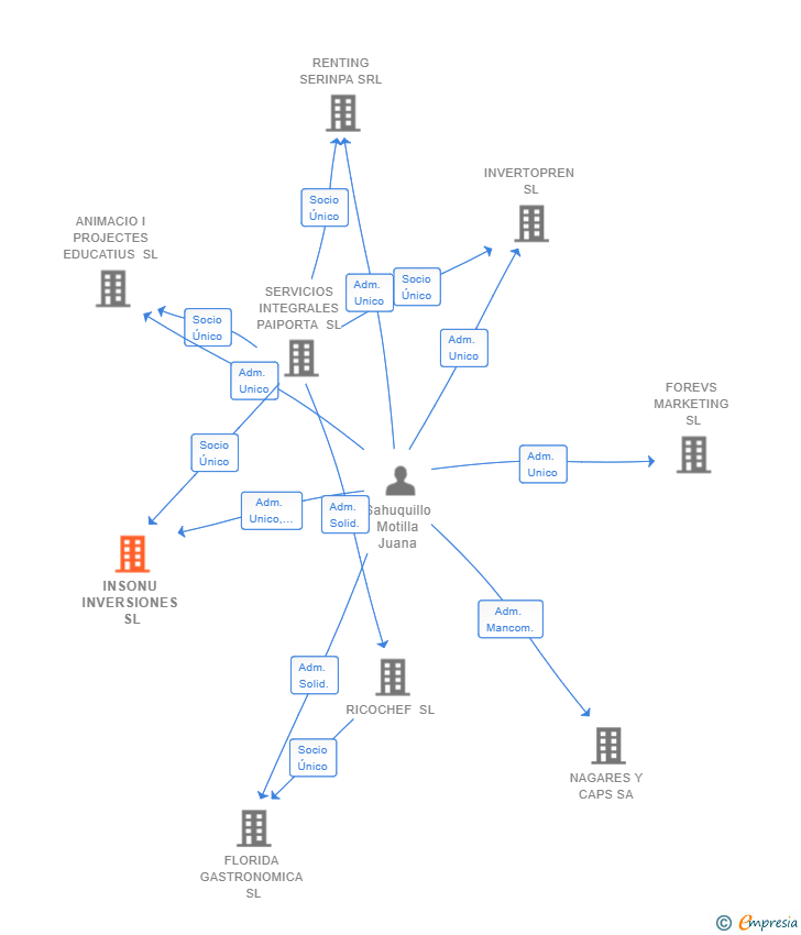 Vinculaciones societarias de INSONU INVERSIONES SL