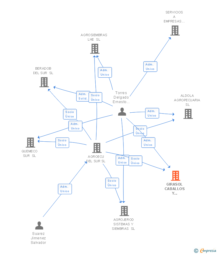 Vinculaciones societarias de GIRASOL CABALLOS Y PUPILAJE GANADERO SL