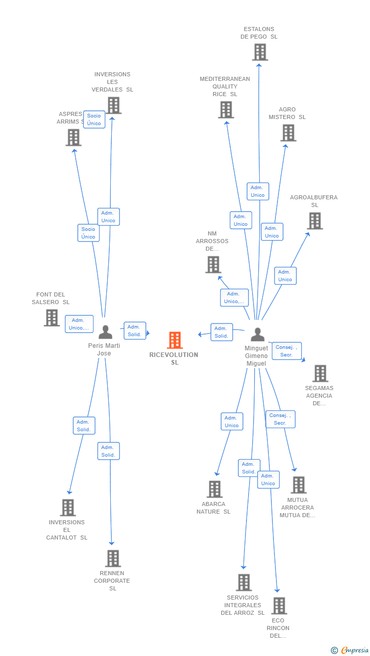Vinculaciones societarias de RICEVOLUTION SL