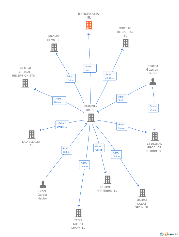 Vinculaciones societarias de MERCENALIA SL