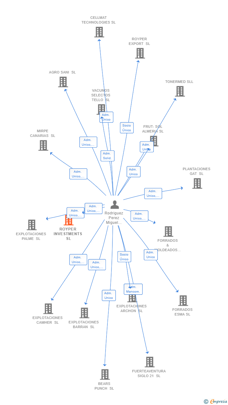 Vinculaciones societarias de ROYPER INVESTMENTS SL