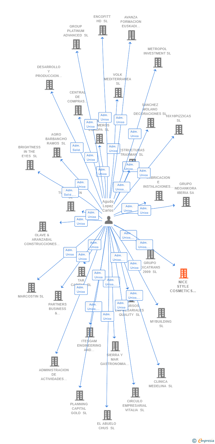 Vinculaciones societarias de NICE STYLE COSMETICS SL