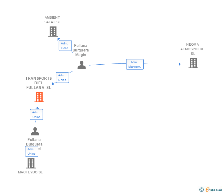 Vinculaciones societarias de TRANSPORTS BIEL FULLANA SL