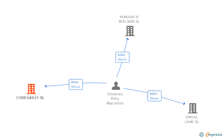 Vinculaciones societarias de CODEGAS21 SL