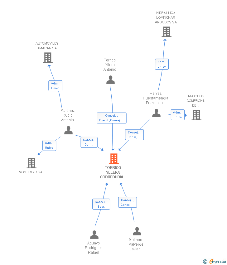 Vinculaciones societarias de TORRICO YLLERA CORREDURIA DE SEGUROS SL